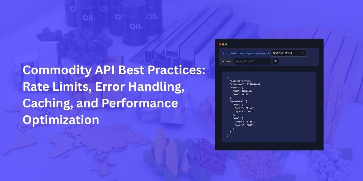 Commodity API Best Practices: Rate Limits, Error Handling, Caching, and Performance Optimization
