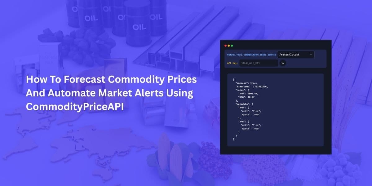 How To Forecast Commodity Prices And Automate Market Alerts Using CommodityPriceAPI