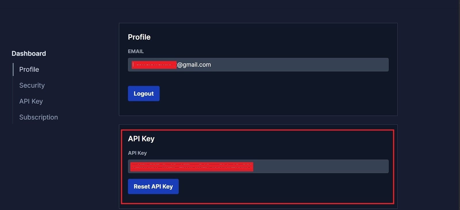 Get API Key step 2